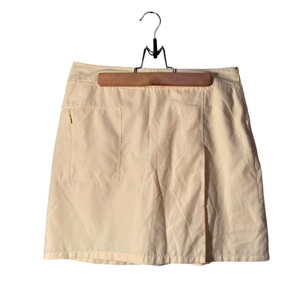 Izod Women's Size 10 Athletic Skort Skirt Pale Yellow Tennis Golf X-Tra Dry Slit
